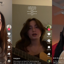 screenshots of people singing linger on tiktok