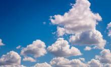 photo clouds in blue sky