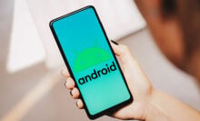 Android logo on phone screen