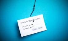user login info attached to a fishing hook