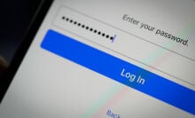 Facebook login page on a smartphone screen