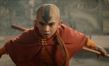 Aang in a battle stance.