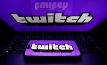 Twitch logo on phone and laptop screens