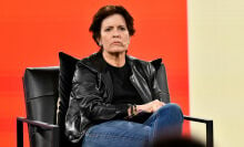 Kara Swisher onstage at a press event