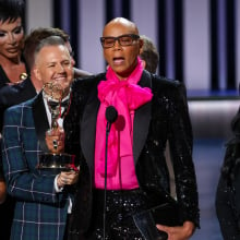 RuPaul accepts the Outstanding Reality Competition Program award for "RuPaul's Drag Race" onstage during the 75th Primetime Emmy Awards at Peacock Theater