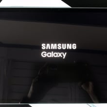 tablet with "samsung galaxy" on screen