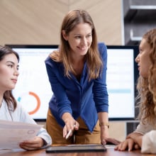 women working together in an office