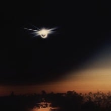 The diamond ring effect appearing before a total solar eclipse