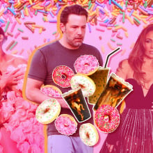 Jennifer Lopez is glamorous; Ben Affleck loves Dunkin. 