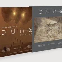 "The Art and Soul of 'Dune: Part Two'" and its slipcase, which depict scenes from the movie "Dune: Part Two."