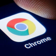 Google Chrome app icon on a smartphone