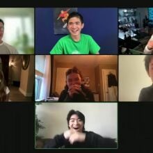 The cast of 'Avatar' on a group call.
