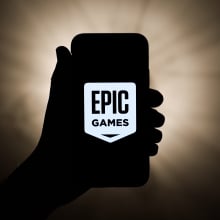 Epic Games logo on smartphone