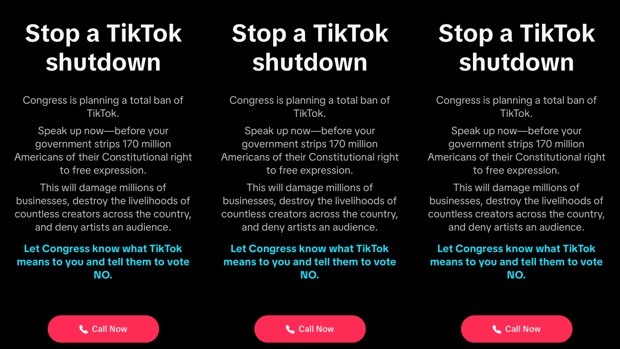 A screenshot of a TikTok popup