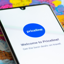 Priceline website on a mobile device 