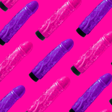 Colorful dildos, male penis vibrators sex toy, masturbation concept