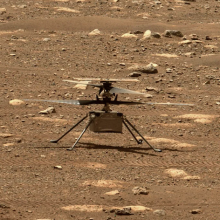 NASA's Ingenuity helicopter settled down on the Martian surface.