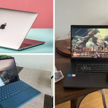 Apple MacBook Air, Microsoft Surface Pro 9, and Acer Chromebook 516 GE