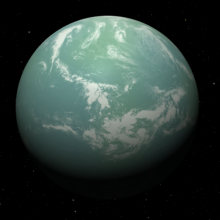 An artist's conception of a super-Earth.