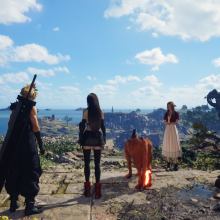 Final Fantasy VII Rebirth characters look into the horizon