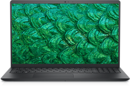a Dell Inspiron 15 3520 with a green screensaver